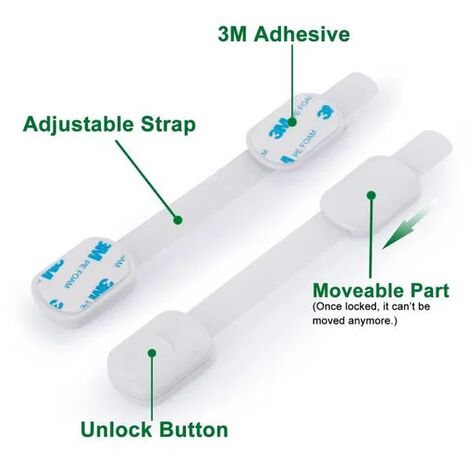 Serrure de porte enfant Serrure de sécurité enfant pour tiroirs de porte d'armoire 6pcs
