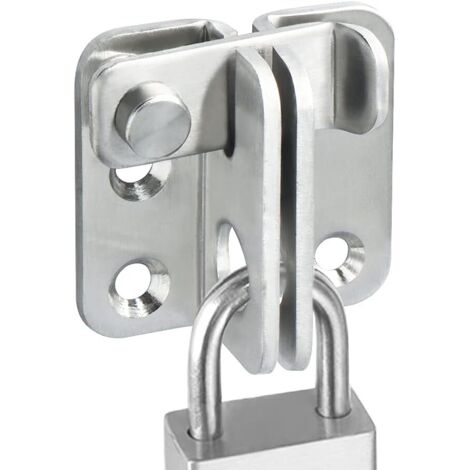 Serrure de porte extérieure , serrure de porte intérieure (avec vis) , convient pour fenêtres , armoires et jardins , serrure de porte coulissante (finition argent en acier inoxydable)