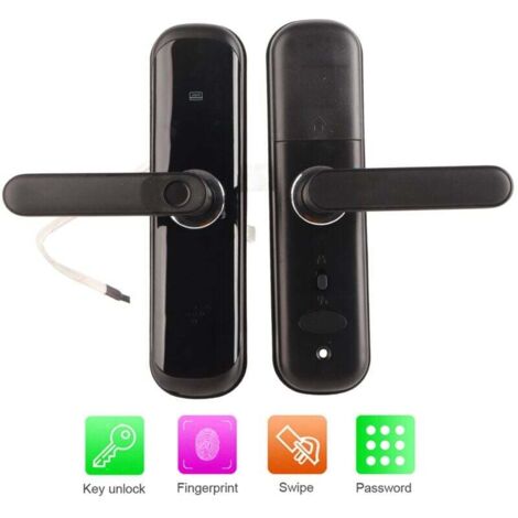 Serrure de Porte Intelligente à Clavier Serrure électronique avec poignée à Empreinte Digitale Serrure de Porte à pêne Dormant pour Bureau à Domicile Appartement hôtel