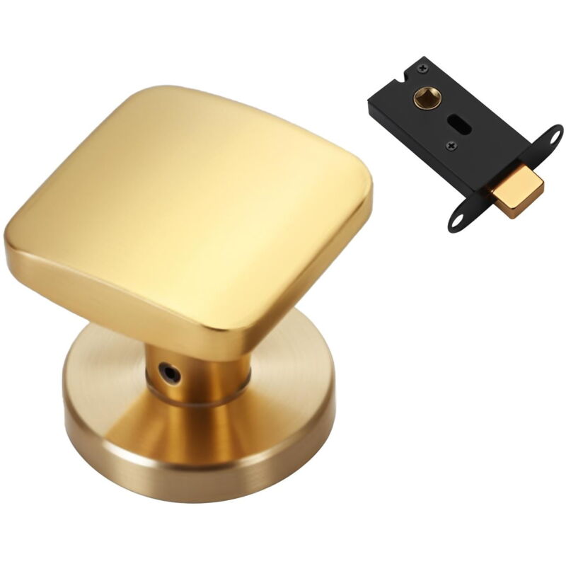 Serrure de porte invisible, bouton de porte intérieur, quincaillerie en alliage de zinc, poignée de porte pour porte de placard, salle de bain, dorée