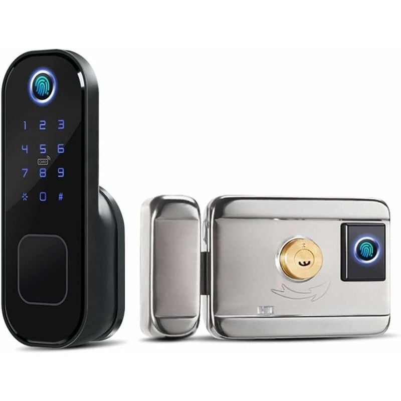 Gotrays - Serrure de porte électronique double côté Serrure de porte extérieure Tuya Tuya app Code d'accès Carte Rfid Serrure d'empreintes digitales