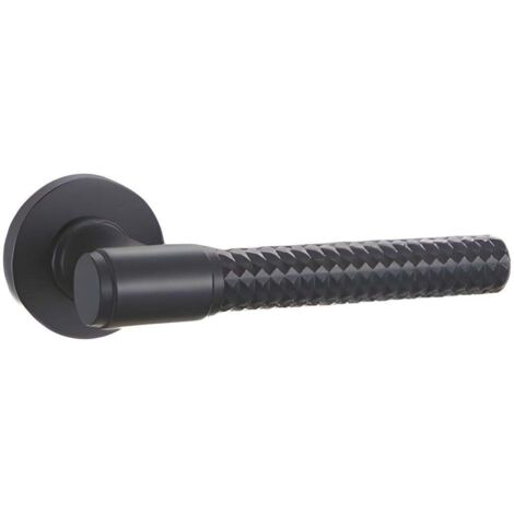 Serrure de porte minimaliste de luxe léger, poignée de porte moletée pour chambre à coucher, noire