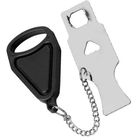 Serrure de porte portative,serrure de voyage,serrure AirBNB,serrure de verrouillage d'école également pour la sécurité à la maison (Noir×1） GROOFOO