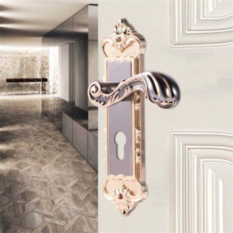 Serrure de porte rétro en alliage d'aluminium de style européen, serrure antivol pour porte de chambre à coucher