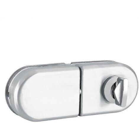 Serrure de porte semi-circulaire 10-12 mm en acier inoxydable avec clés pour porte vitrée simple face (ouverture/fermeture). Usage domestique, hôtel, bureau, salle de bain.-AquaForge