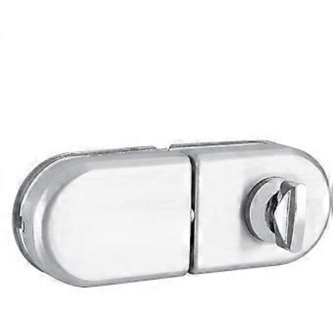 Serrure de porte semi-circulaire 10-12 mm en acier inoxydable avec clés pour porte vitrée simple face (ouverture/fermeture). Usage domestique, hôtel, bureau, salle de bain.-AquaForge