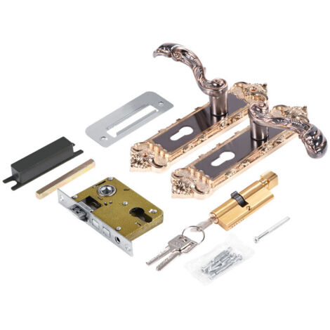 Serrure de porte Vintage en alliage d'aluminium Style européen rétro serrure de porte intérieure antivol pour salle
