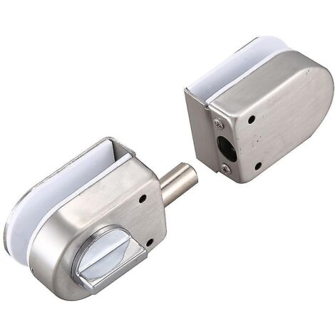Serrure de porte vitrée en acier inoxydable, 138a, sans perçage, pour porte vitrée double sans cadre.-AquaForge