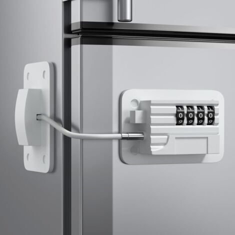 Serrure de réfrigérateur - Serrure à combinaison améliorée pour congélateur vertical, sécurité enfant pour armoires, blanc