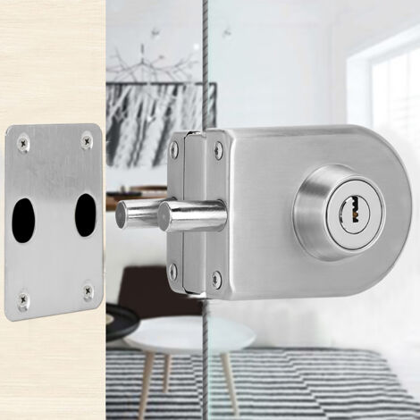Serrure de sécurité en acier inoxydable pour porte vitrée – Verrou semi-circulaire pour bureau et maison