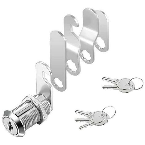 RNEMITERY Serrure de sécurité pour boîte aux lettres avec, errure de meubles, 5 clés pour tiroir, ​Serrure de came d'armoire, livré avec 5 plaques de serrure différentes