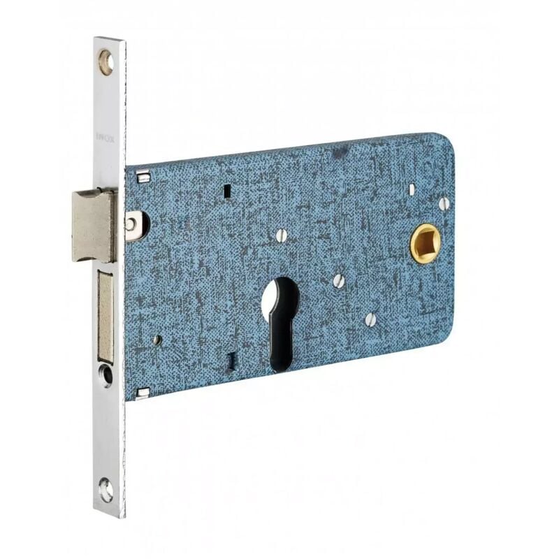 Boîtier de serrure encastrable à cylindre pour porte d'entrée, axe à 60mm, bouts carrés