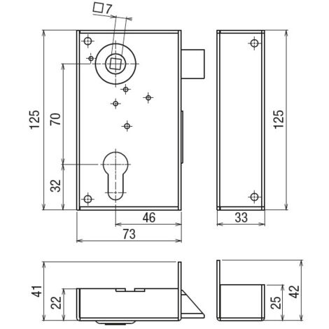 Serrure de sureté verticale cylindre européen inox gauche - DEVISMES - S729G/B