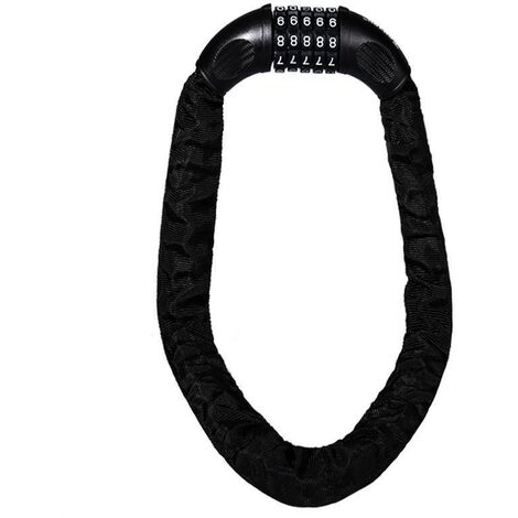 Serrure de vélo Serrure à combinaison Serrure à chaîne à anneau en acier pour vélos, motos, portes, portails