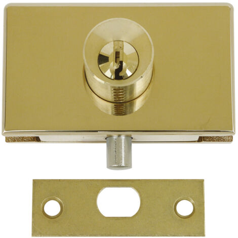 Serrure de vitrine Stremler ASSA ABLOY modèle 30018977 Doré pêne rond pour verre 6-8 mm