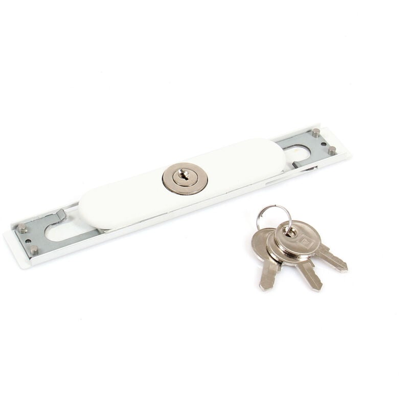 Serrure de volet laquée avec cache plastique - Blanc