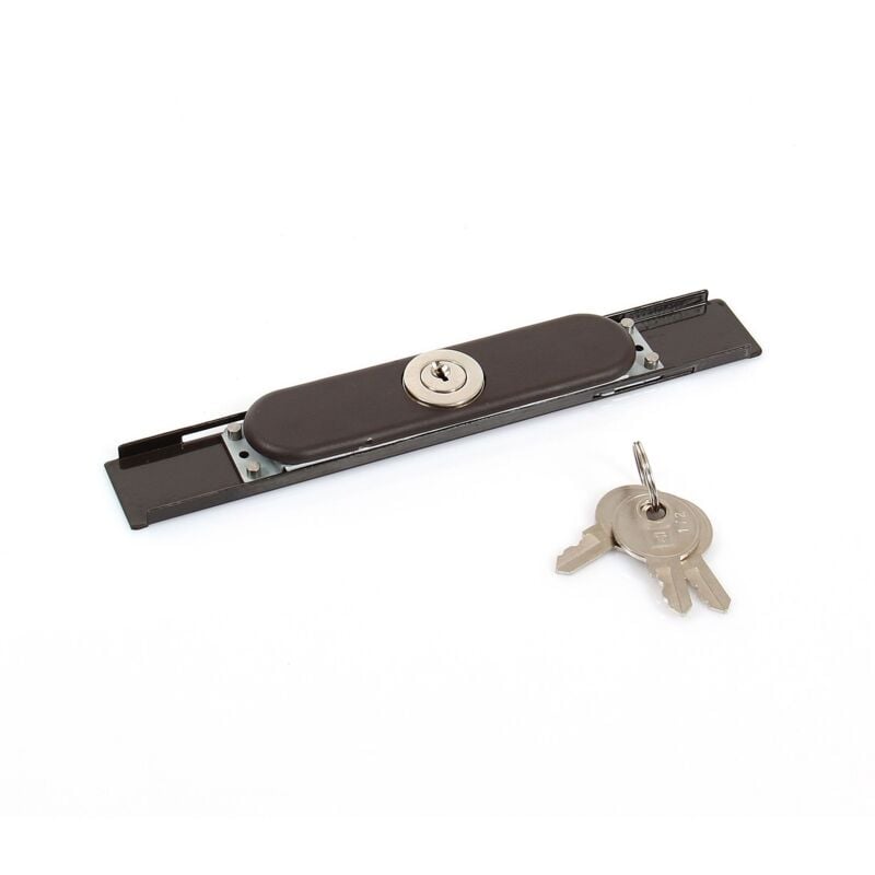 Serrure de volet laquée avec cache plastique - Brun