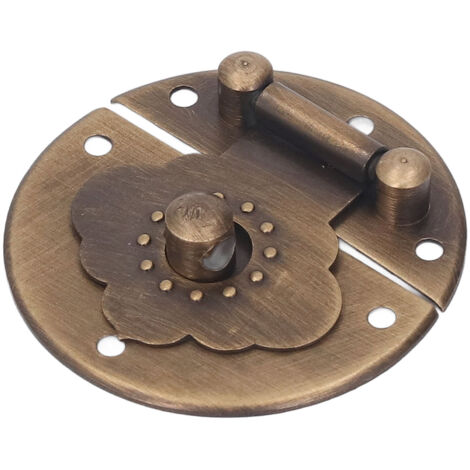Serrure décorative en cuivre pour coffre en bois, fermoir vintage pour boîte à vin ou coffret de mariage, finition bronze antique.