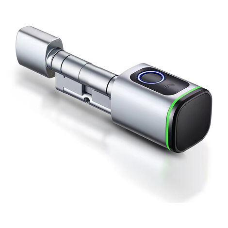 Serrure d'empreintes digitales Tuya BT Cylindre de serrure de porte intelligent Noyau de serrure électronique Prise en charge de la serrure de porte d'entrée sans clé Prise en charge des empreintes di - Argent