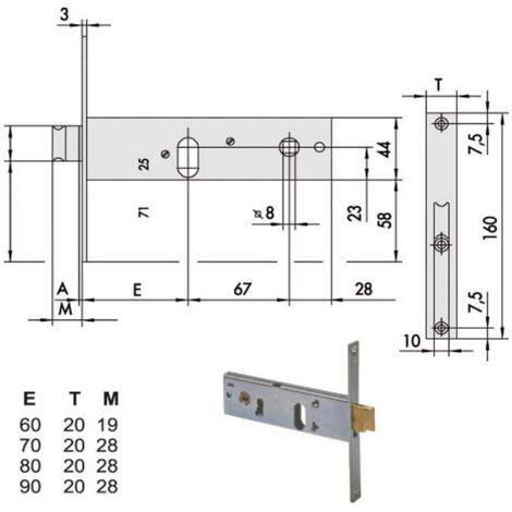 Serrure d'insertion de bandes All 44151-90-0 Cisa