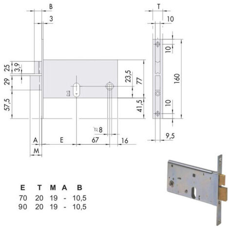 Serrure d'insertion de bandes All 44461-70-0 Cisa