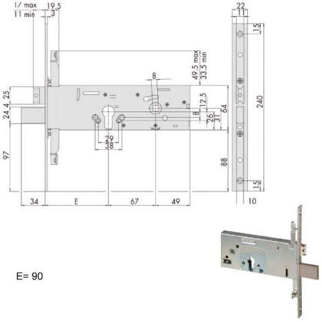 Serrure d'insertion de bandes All 56357-90-0 Cisa