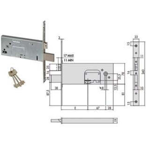 Serrure d'insertion de bandes All 57352-90-0 Cisa