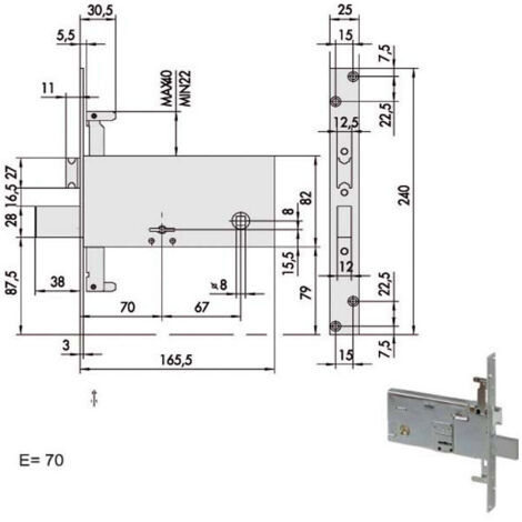 Serrure Double Carte Inf.All 57317-73-0 Cisa