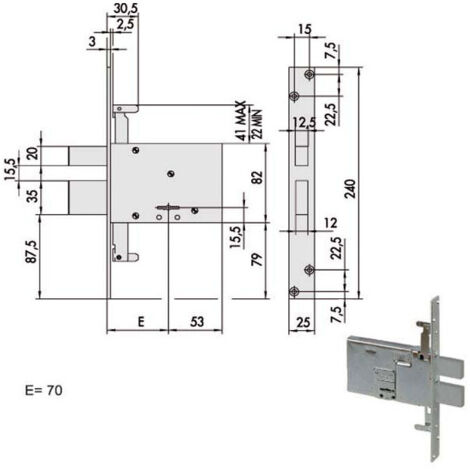 Serrure Double Carte Inf.All 57336-70-0 Cisa