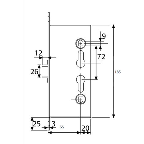 Serrure d'urgence CF60 à condamnation sans cylindre - TESA - CF60RSR9ZCE