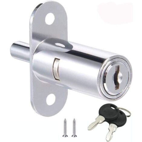 Serrure e Placard à Tiroirs Alliage de Zinc, Serrure de Meuble à Porte Coulissante, pour vitrines, classeurs, tiroirs, penderies, bureaux, meubles, etc (32 mm)