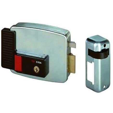 Serrure électrique 60mm – Double cylindre fixe – Couvercle de protection avec bouton – Certifié EN-14846:08 – Cisa