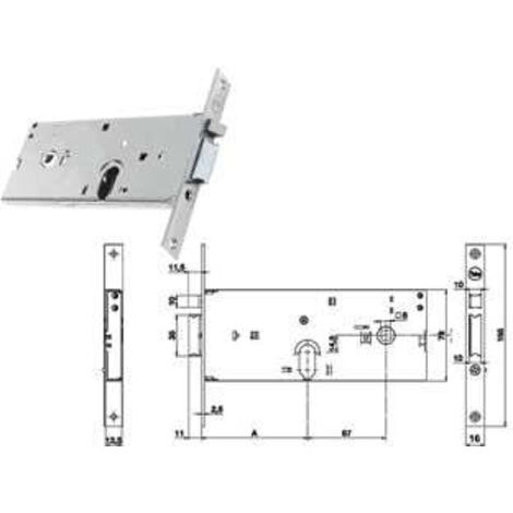 Serrure électrique à mortaise pour bandes de verrouillage uniquement 78 mm H 85002 - 70 mm, avant 16 mm (Y8500270080)