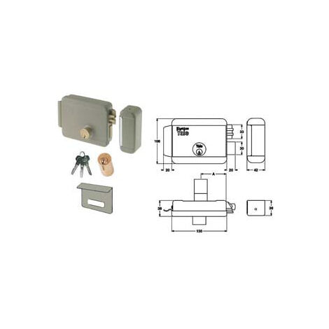 Serrure Électrique Pour Portails Avec Pêne Dormant Et Toit 6808 - mm.60 DX (Y68080601)