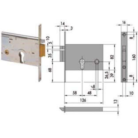 SERRURE ÉLECTRIQUE PROFIL INFILAR CISA 14010/60/S