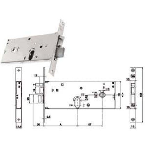 Serrure électrique Yale Y85-202 70 mm VNE pour porte – Ouverture à distance