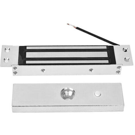 Serrure électromagnétique étanche, 12V 180kg, argent, adaptée portes bois, verre, métal et contrôle d'accès