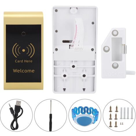 Serrure électronique à capteur intelligent pour classeur/armoire avec bracelet de déverrouillage en forme de U (dorée)
