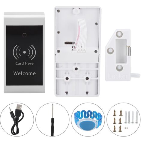 Serrure électronique intelligente à capteur pour classeur/armoire avec bracelet de déverrouillage en forme de U (argenté)