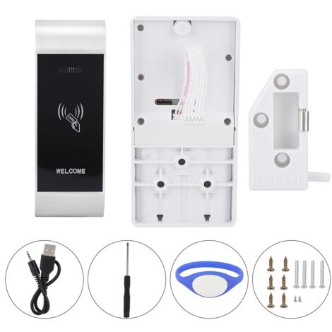 Serrure électronique intelligente à capteur pour classeur/armoire avec bracelet de déverrouillage en forme de U (argenté)