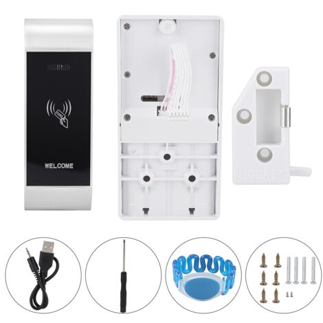 Serrure électronique intelligente à capteur pour classeur/armoire avec bracelet de déverrouillage en forme de U (argenté)