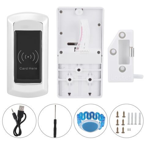 Serrure électronique intelligente à capteur pour classeur/armoire avec bracelet de déverrouillage en forme de U (argenté)