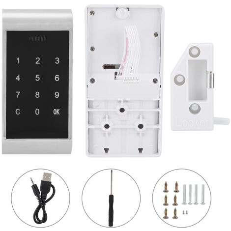 Serrure électronique intelligente à code numérique pour armoires, sauna, spa, salle de sport (argent)