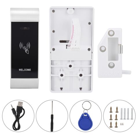 Serrure électronique intelligente à induction numérique pour armoires, casiers, sauna, spa, salle de sport (Argent)