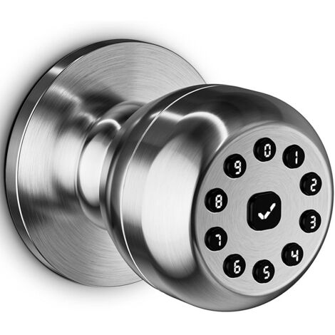 Serrure Électronique Porte Entrée Sans Clé avec Bouton Rond Intelligent et Code Permanent Déverrouillage Durable