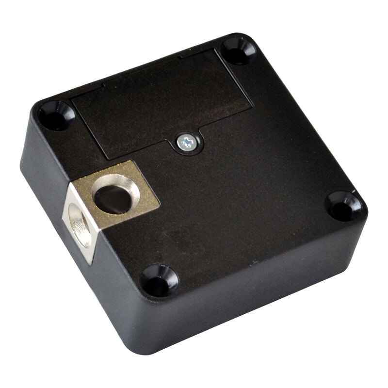 Serrure électronique pour meuble ou vitrine - Section : 60 x 60 mm - Epaisseur : 22 mm - Décor : Noir Itar