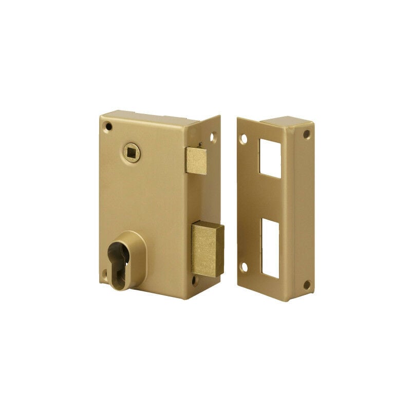 Serrure en applique verticale fouillot série 9814 Jaune/Doré Gauche Poussant Verticale Doré