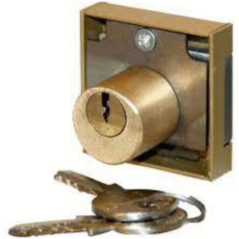 Serrure en applique 3 goupilles 40X40mm cylindre diamètre 22mm droite - DEVISMES - 12154D-Bronze
