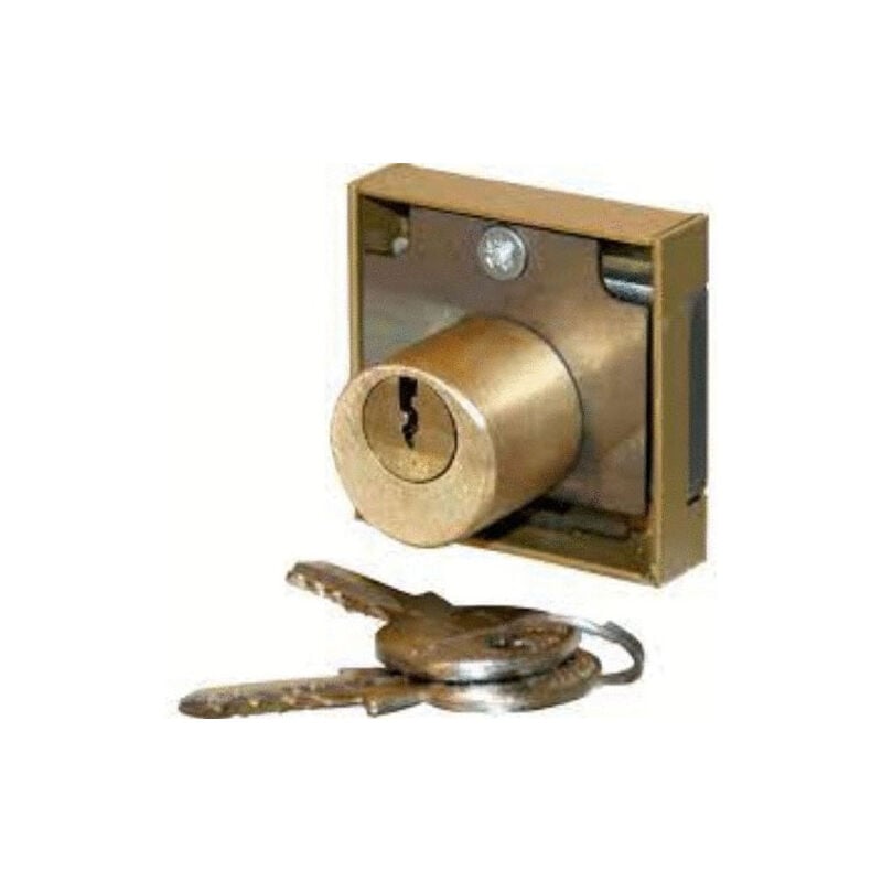 Serrure en applique 3 goupilles 40x40mm cylindre diamètre 22mm droite Devismes 12154D-Bronze