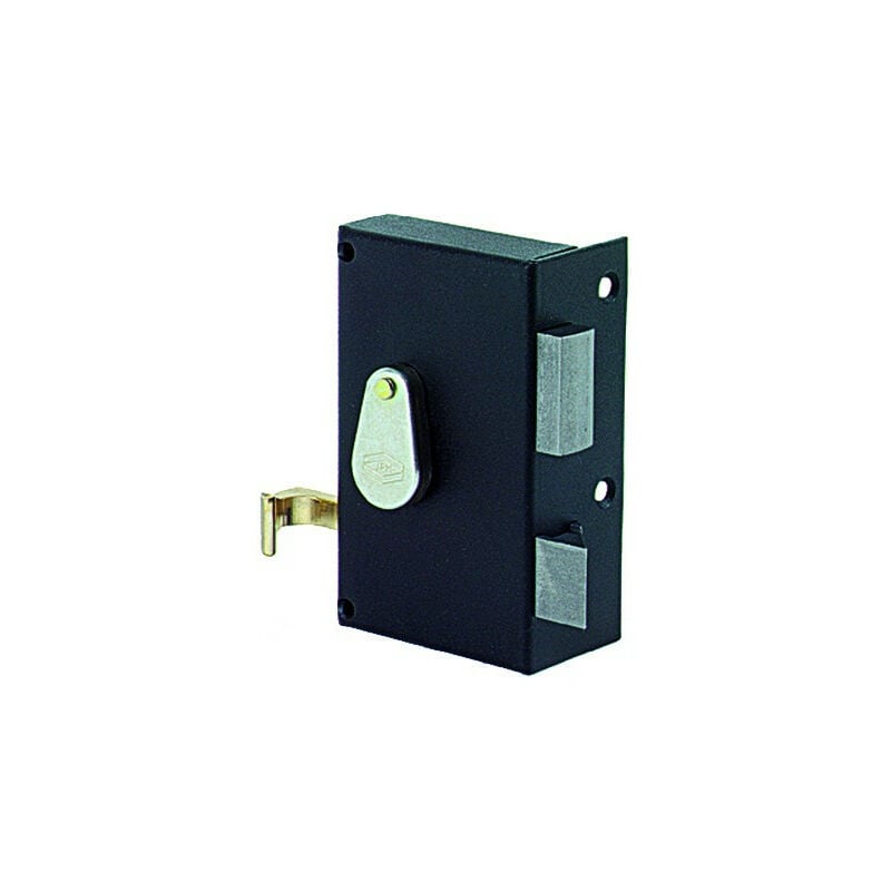 Serrure en applique 4 gorges verticale à tirage Noir 70 Droite Verticale 45 Époxy a Tirage Avec 116 mm 70